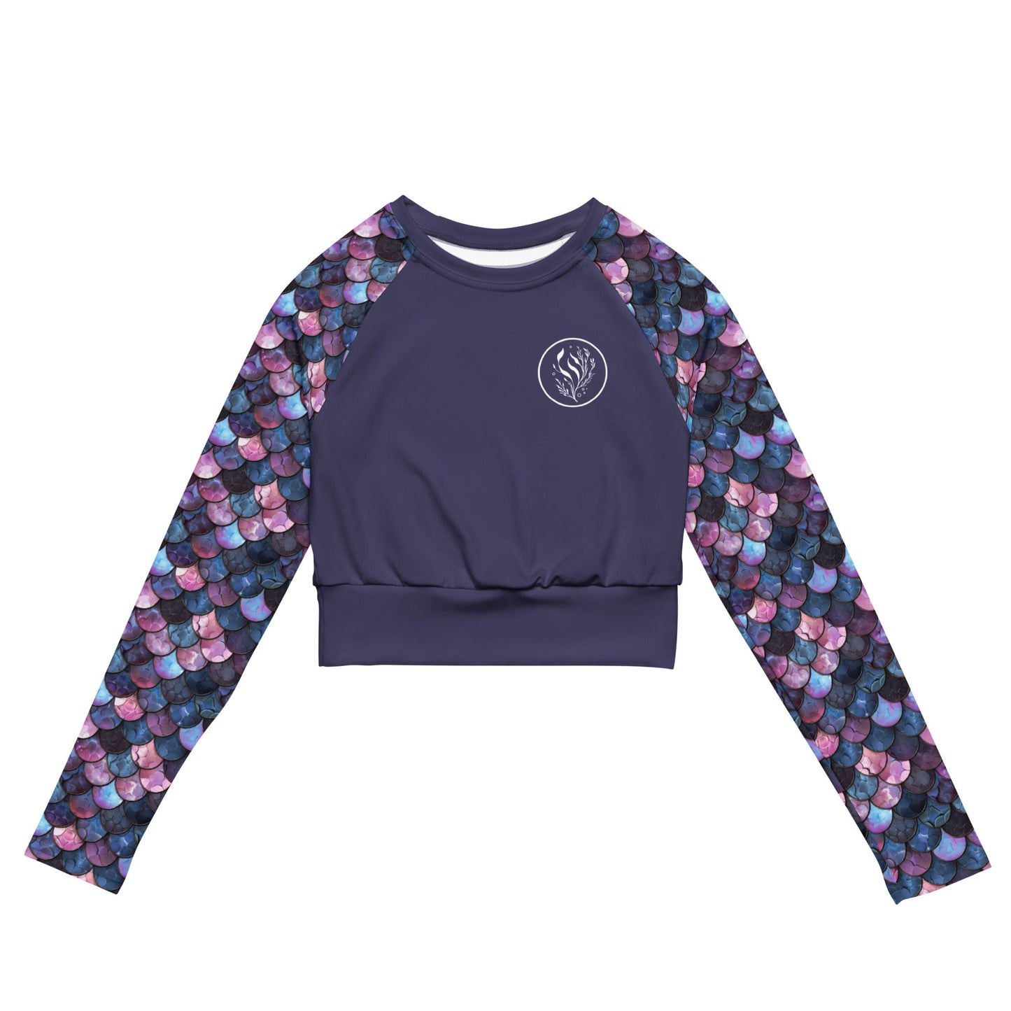 Shadowy Sea Siren Eco Cropped Rash Guard Solid - 
