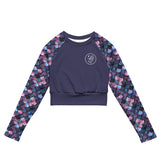 Shadowy Sea Siren Eco Cropped Rash Guard Solid -  - ["mermaid","rash guard","Shadowy Sea Siren","women"]