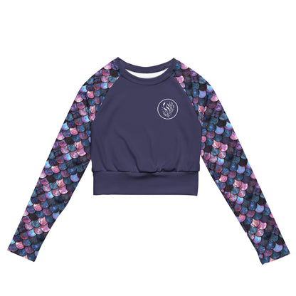 Shadowy Sea Siren Eco Cropped Rash Guard Solid - 