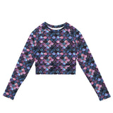 Shadowy Sea Siren Eco Cropped Rash Guard -  - ["mermaid","rash guard","Shadowy Sea Siren","women"]