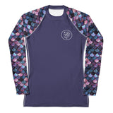 Mermaid Scales Collection Women's Rash Guard Solid -  - ["Blue Lagoon Mermaid","mermaid","rash guard","women"]
