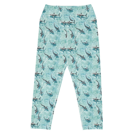 Blacktip Shark Drift Capri Swim Leggings - 