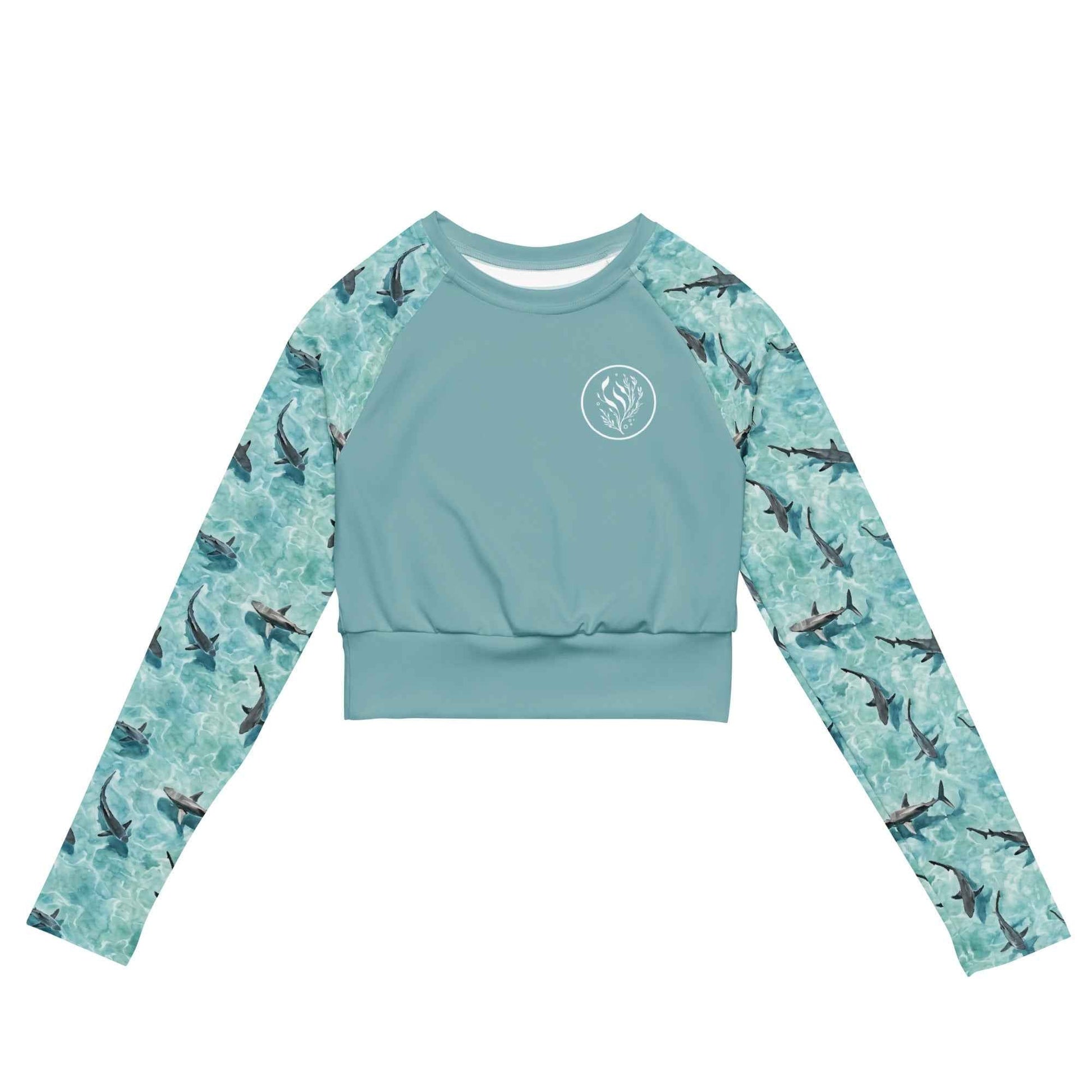 Blacktip Shark Drift Eco Cropped Rash Guard Solid - 