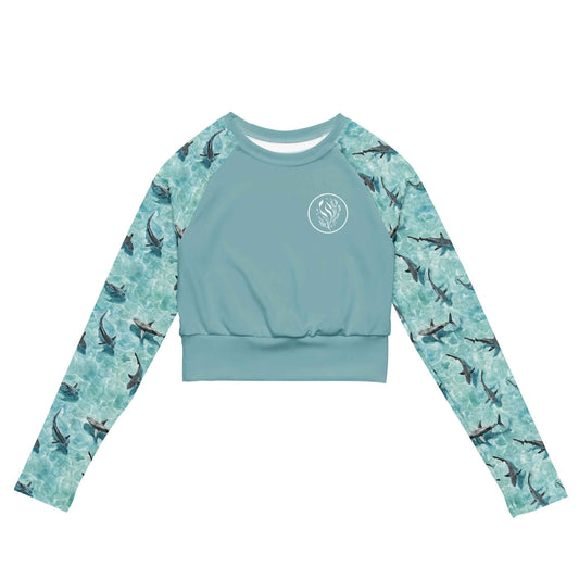 Blacktip Shark Drift Eco Cropped Rash Guard Solid - 