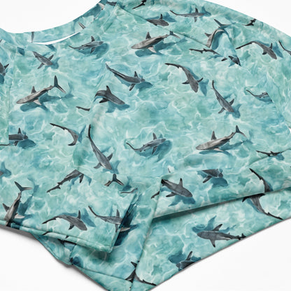 Blacktip Shark Drift Eco Cropped Rash Guard - 