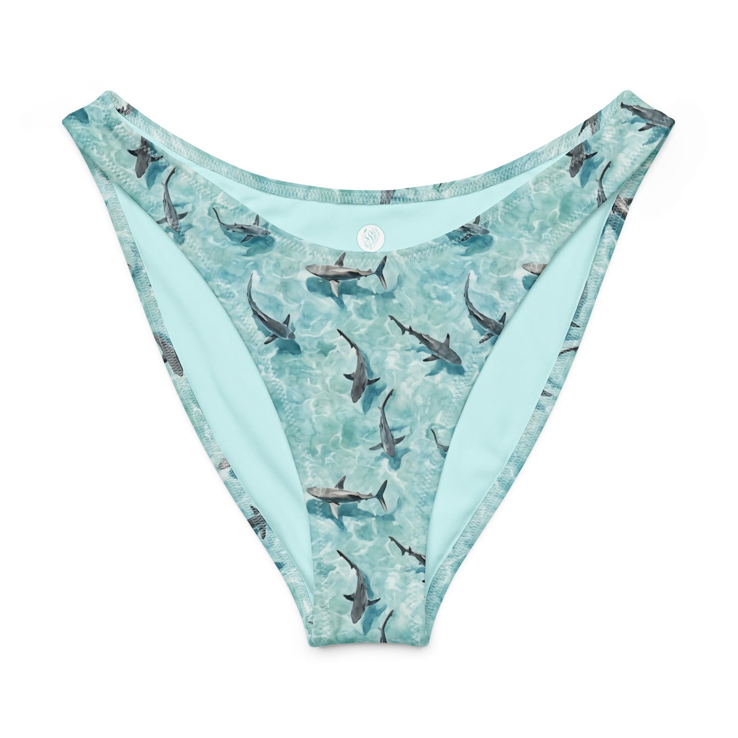 Blacktip Shark Drift Eco High-Leg Cheeky Bikini Bottom - 