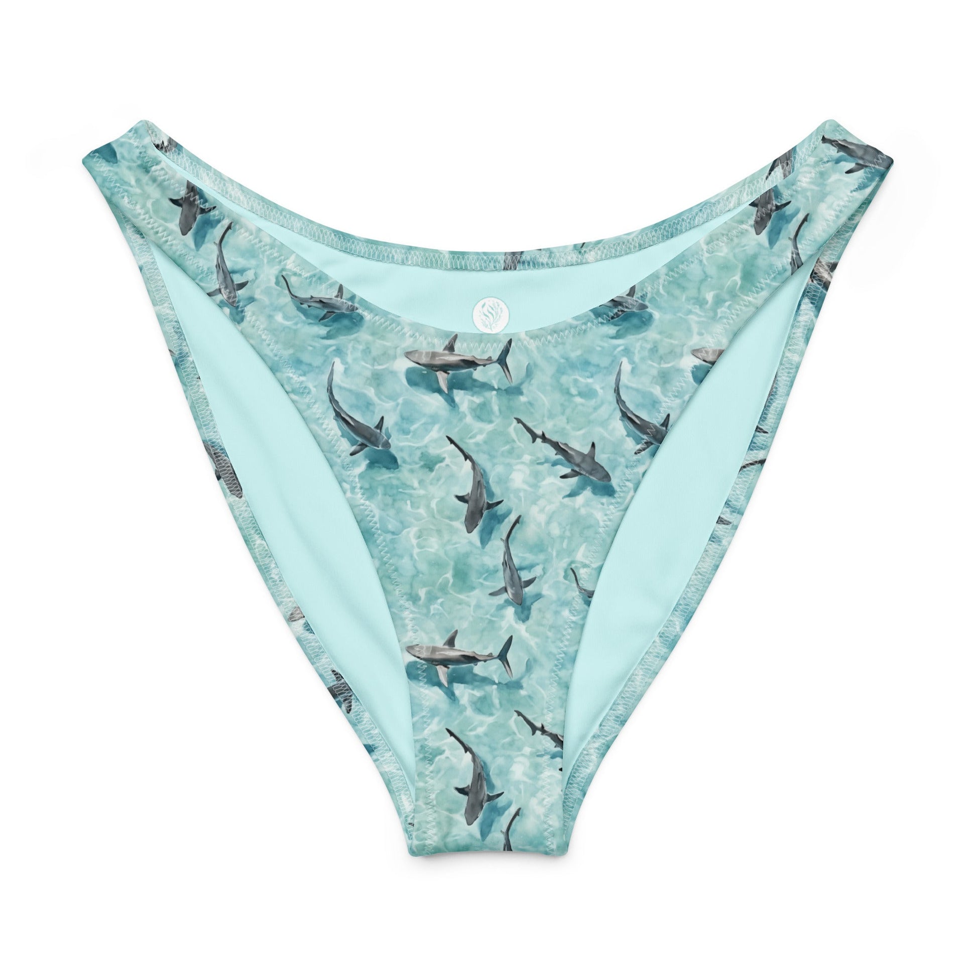 Blacktip Shark Drift Eco High-Leg Cheeky Bikini Bottom - 