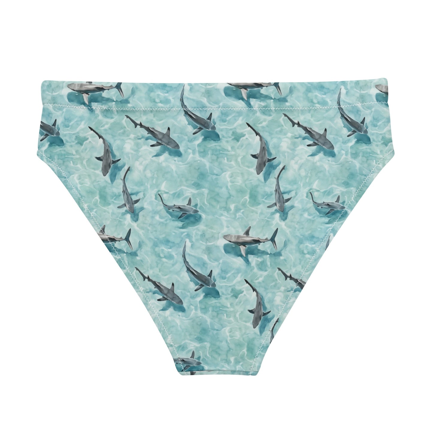 Blacktip Shark Drift Eco High-Waisted Bikini Bottom - 