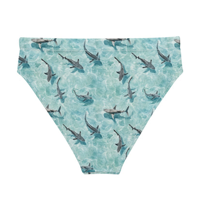 Blacktip Shark Drift Eco High-Waisted Bikini Bottom - 