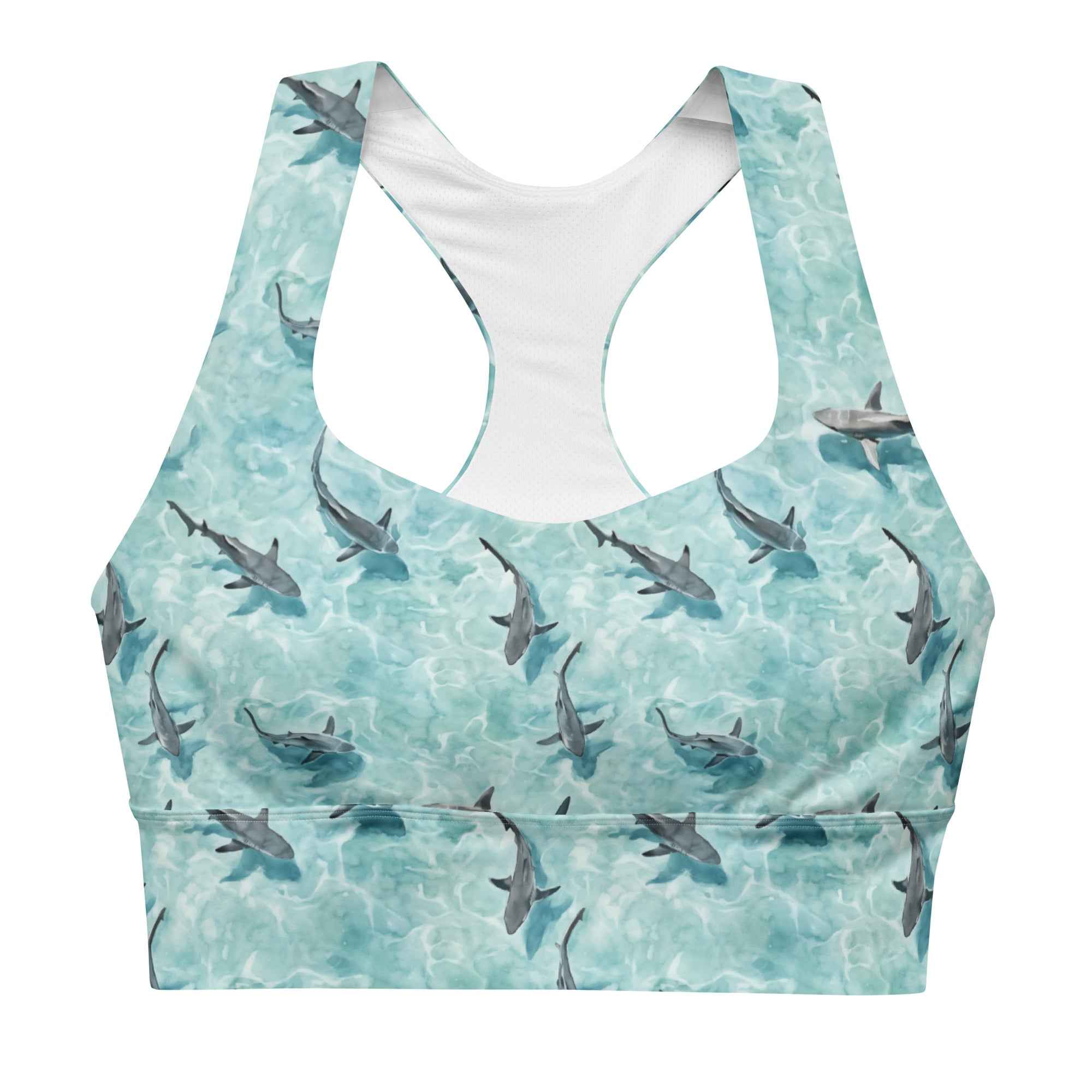 Blacktip Shark Drift Eco Sports Bra Top -  - ["shark","shark watch","swim","women"]
