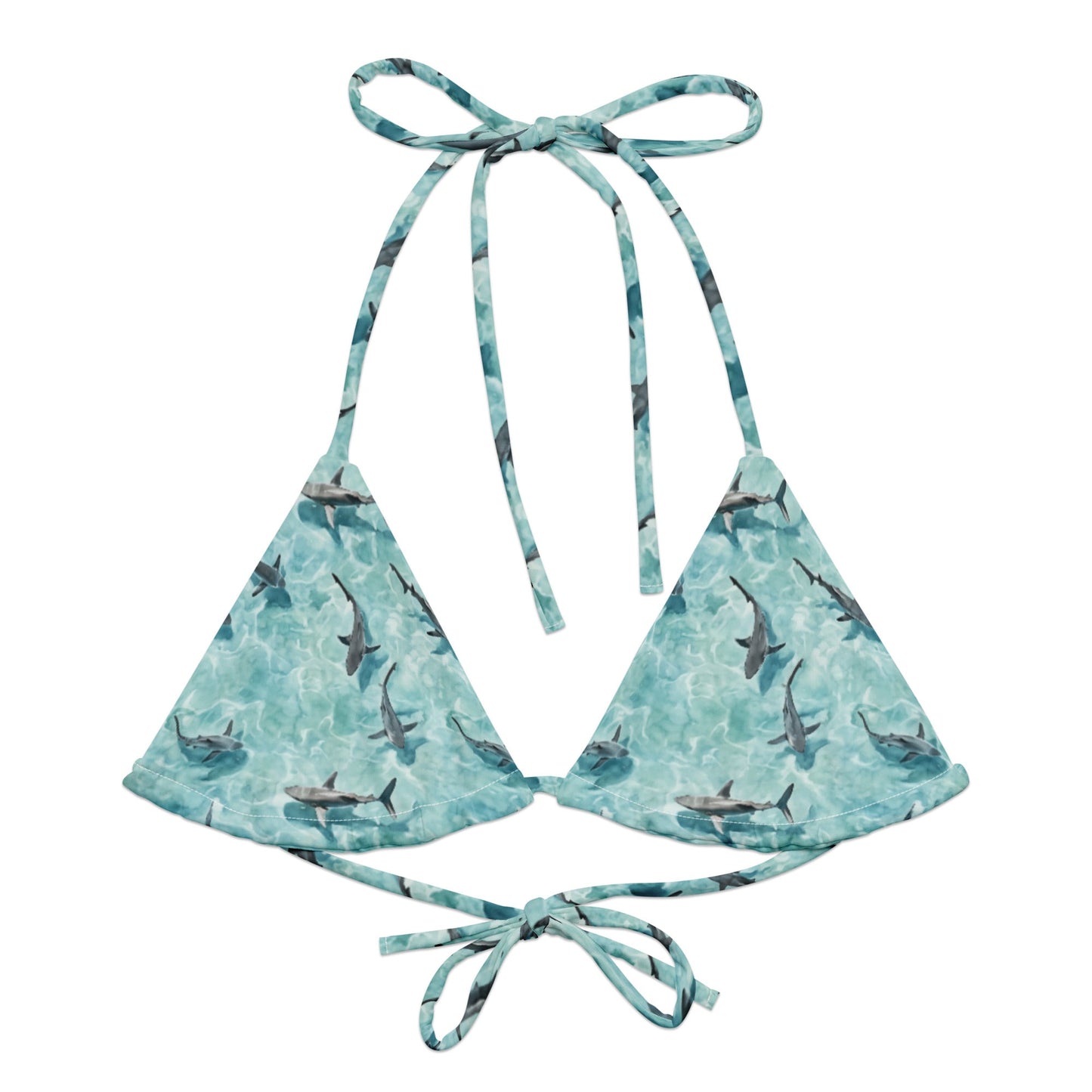 Blacktip Shark Drift Eco String Bikini Top - 