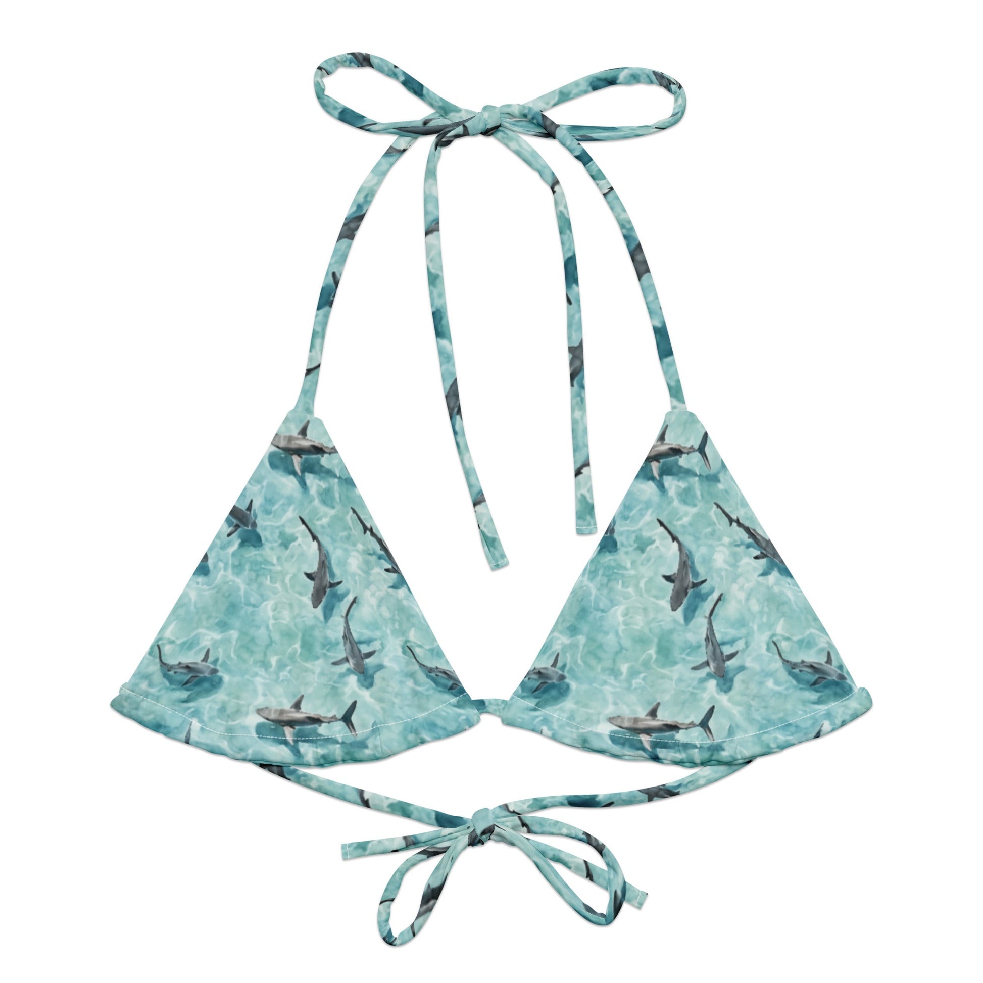 Blacktip Shark Drift Eco String Bikini Top - 