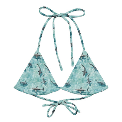 Blacktip Shark Drift Eco String Bikini Top - 