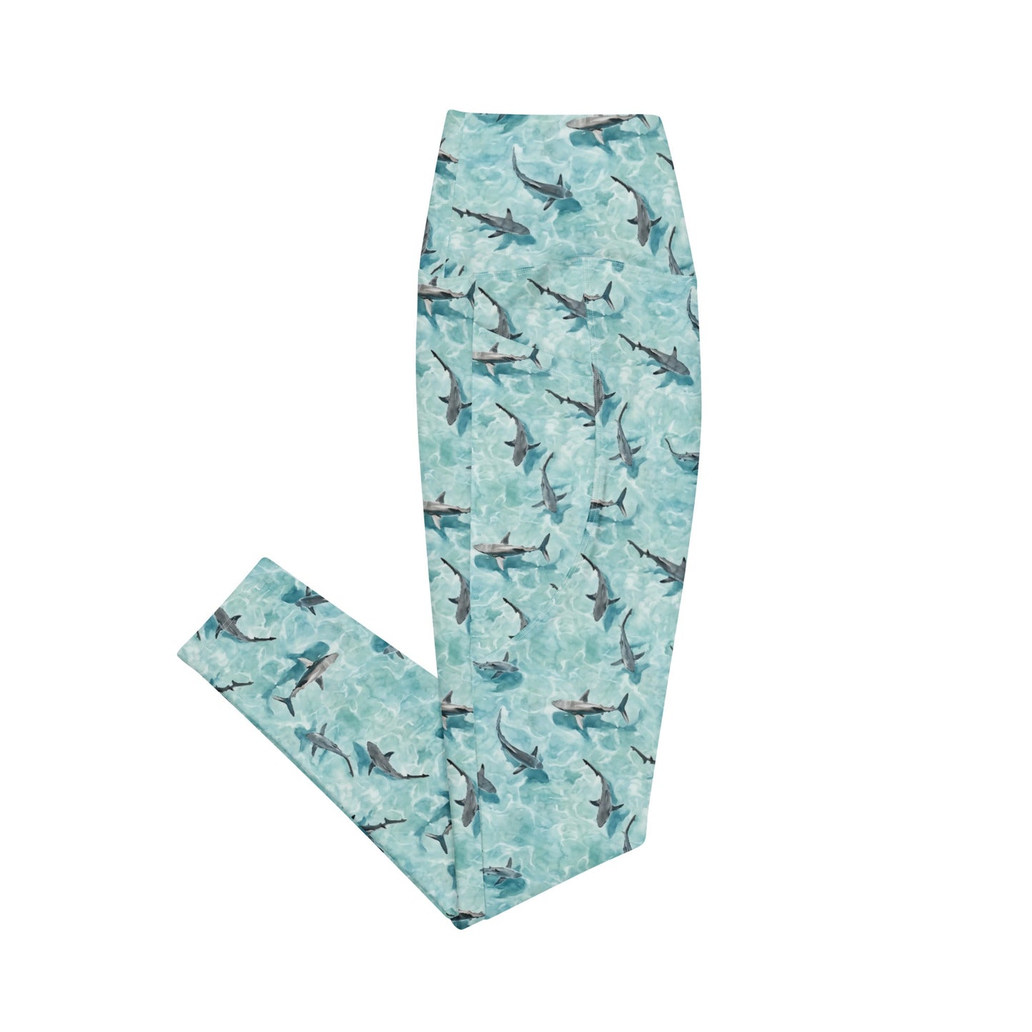 Blacktip Shark Drift Eco Swim Leggings With Pockets - 