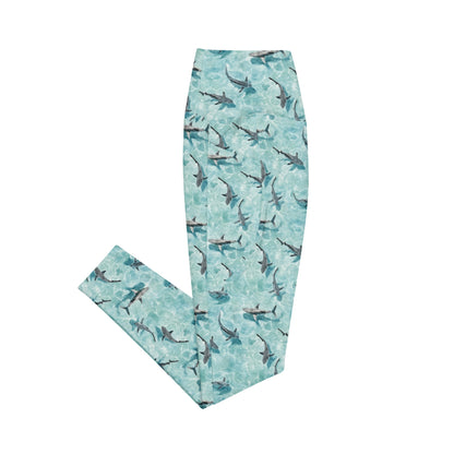Blacktip Shark Drift Eco Swim Leggings With Pockets - 