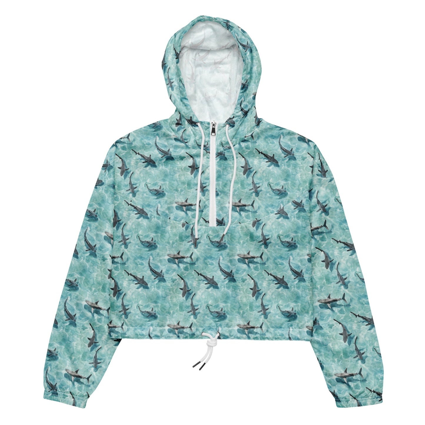 Blacktip Shark Drift Women’s Cropped Windbreaker - 