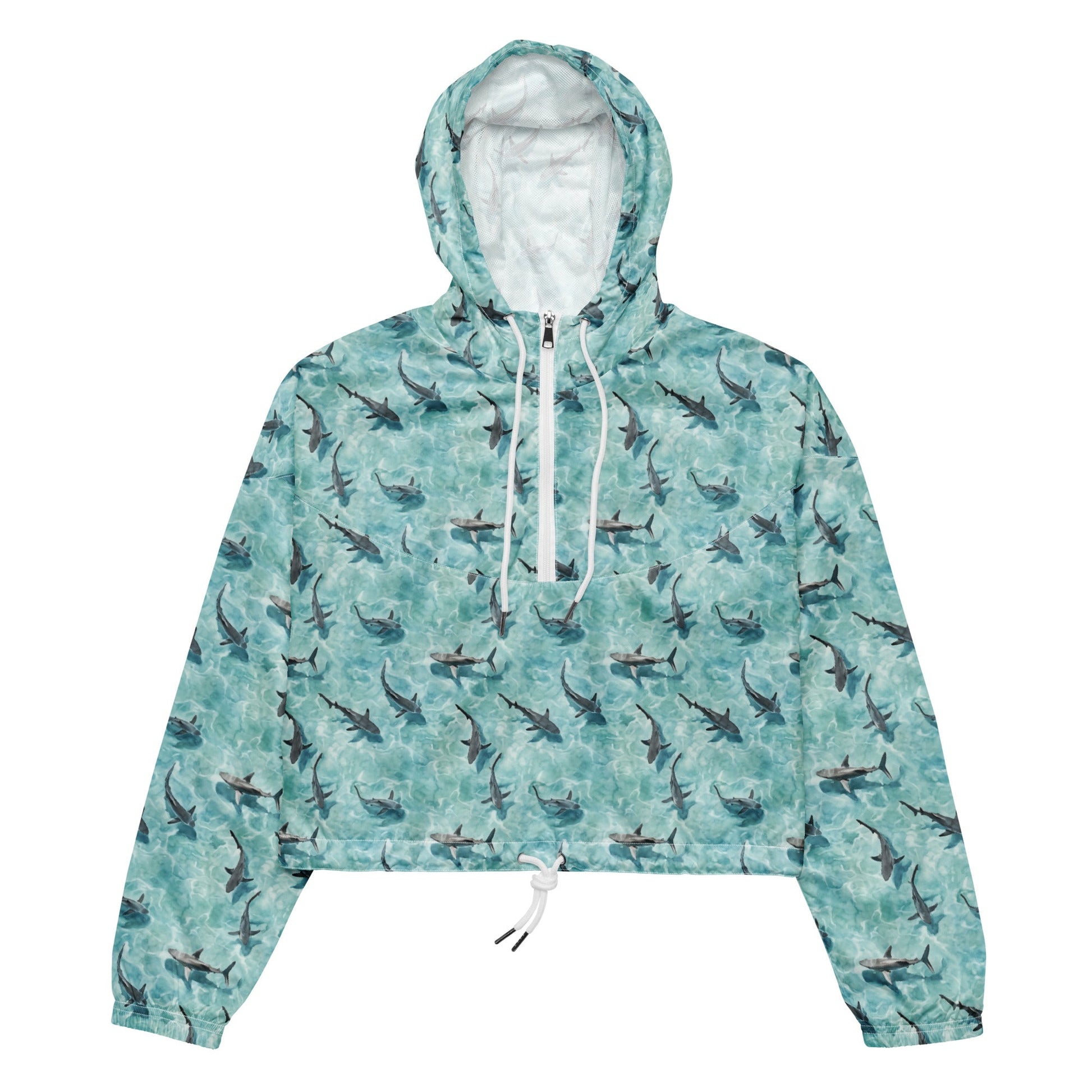 Blacktip Shark Drift Women’s Cropped Windbreaker - 