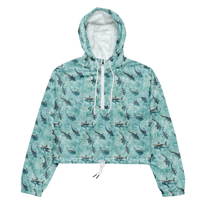 Blacktip Shark Drift Women’s Cropped Windbreaker - 