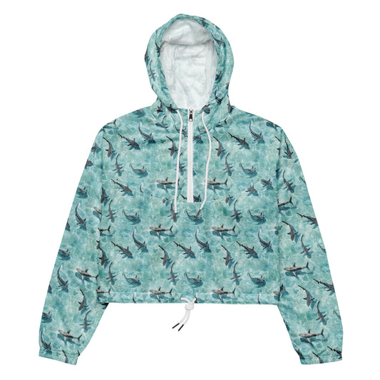 Blacktip Shark Drift Women’s Cropped Windbreaker - 