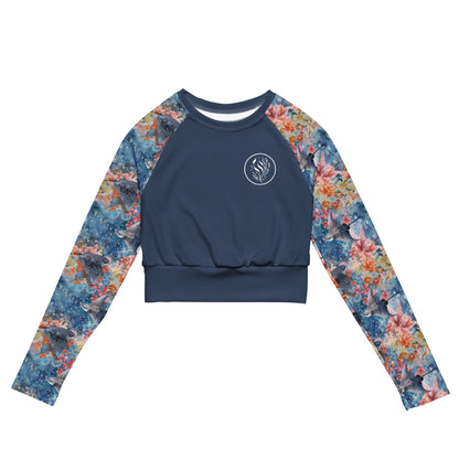 Spotted Eagle Ray Eco Cropped Rash Guard Solid - 