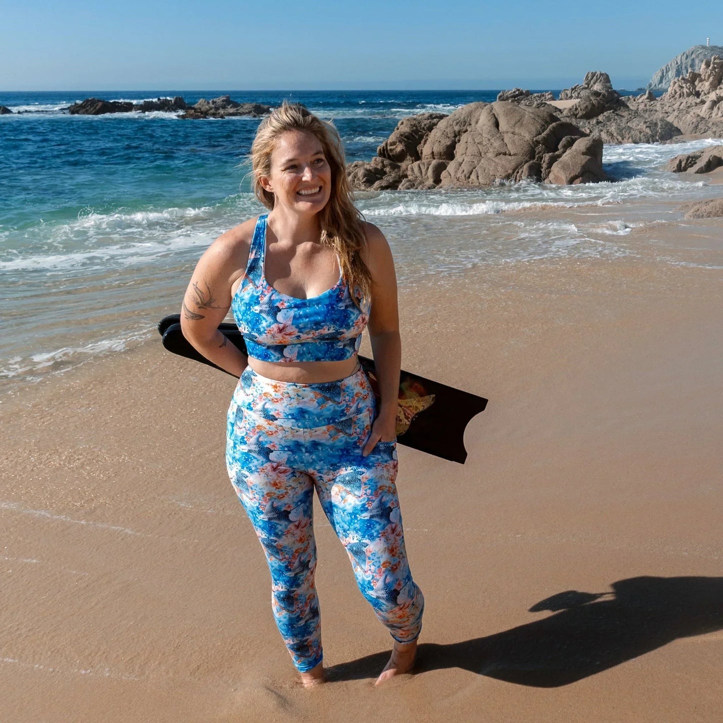 Spotted Eagle Ray Eco Swim Leggings With Pockets - 