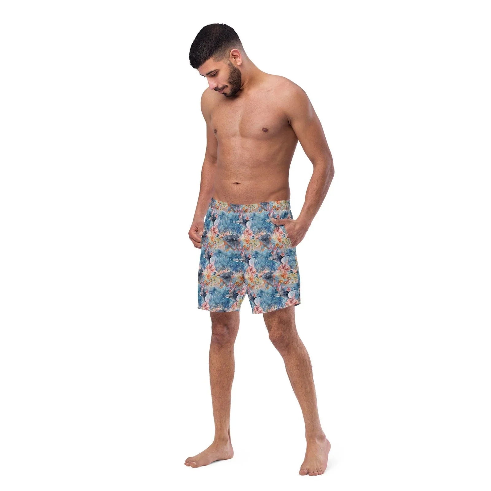 Spotted Eagle Ray Men's Swim Trunks - 