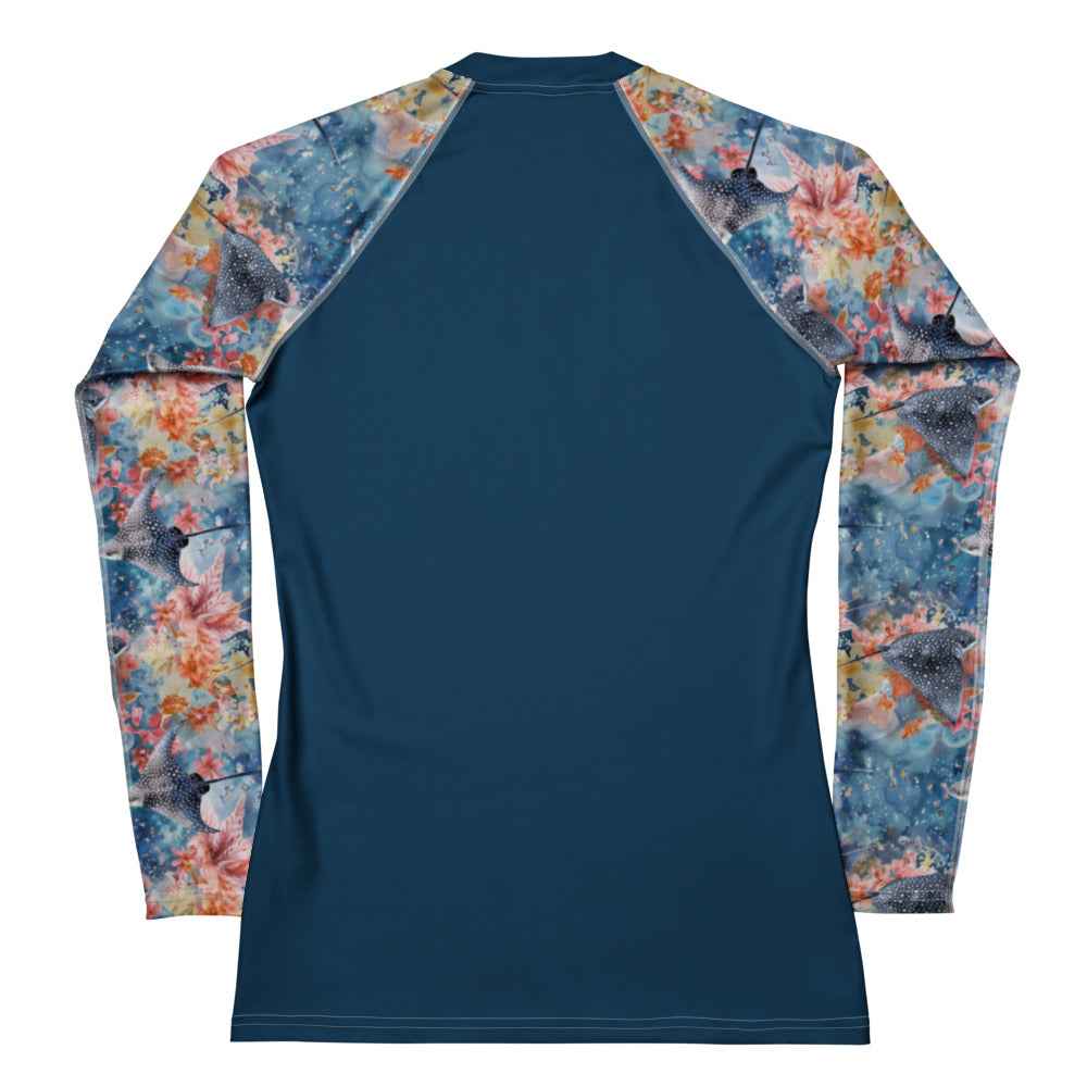 Spotted Eagle Ray Women's Rash Guard Solid - 