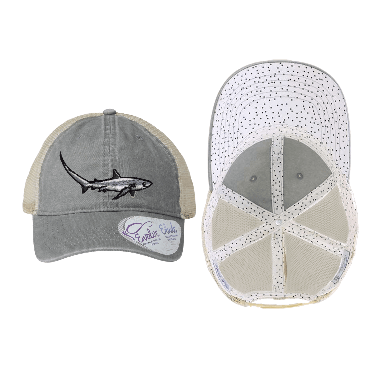Thresher Shark Ponytail Mesh Cap - 