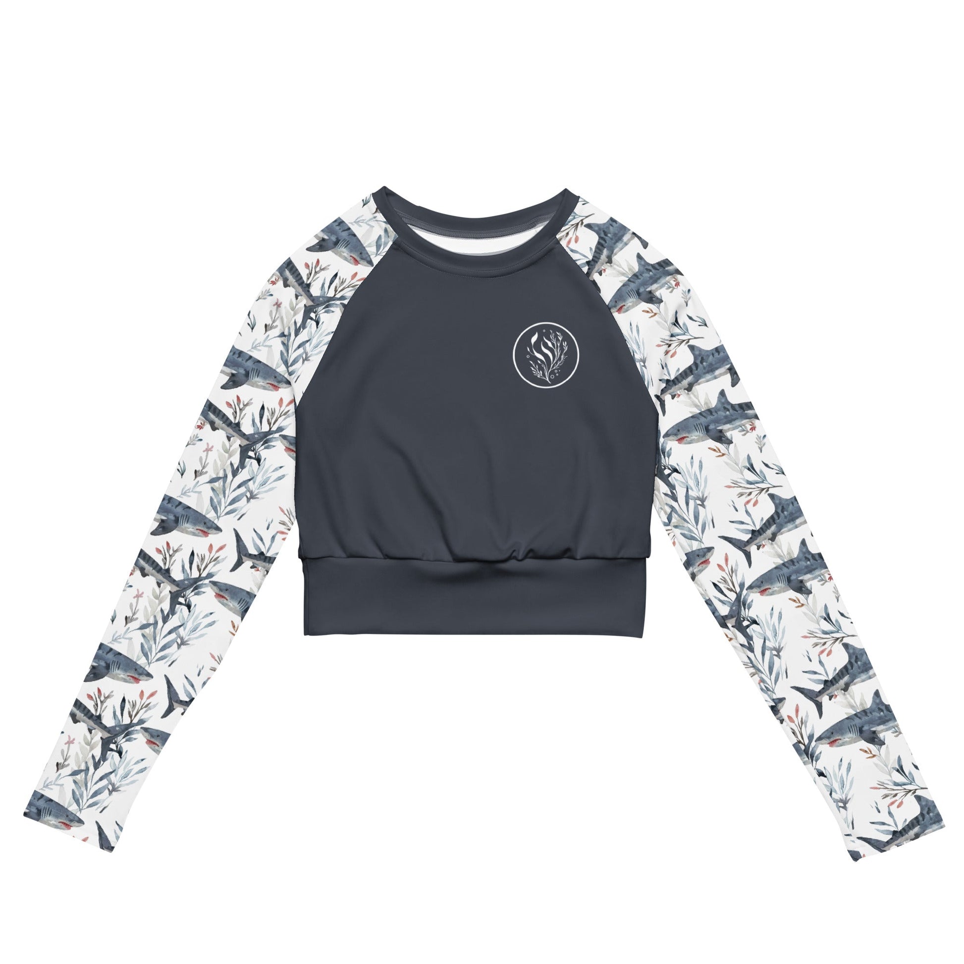 Tropical Reef Fish Eco Cropped Rash Guard Solid - 