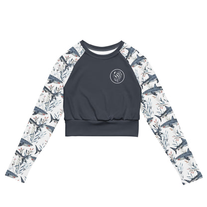 Tropical Reef Fish Eco Cropped Rash Guard Solid - 