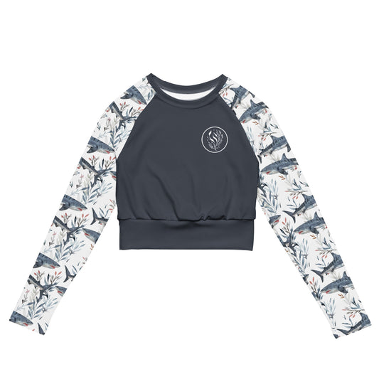 Tropical Reef Fish Eco Cropped Rash Guard Solid - 