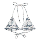 Tiger Shark Bloom Eco String Bikini Top -  - ["shark","swim","Tiger Shark Bloom","women"]