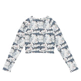 Tiger Shark Bloom Eco Cropped Rash Guard -  - ["rash guard","shark","Tiger Shark Bloom","women"]