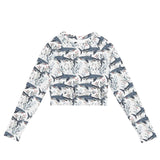 Spotted Eagle Ray Eco Cropped Rash Guard -  - ["rash guard","ray","Spotted Eagle Ray","Wildlife","women"]