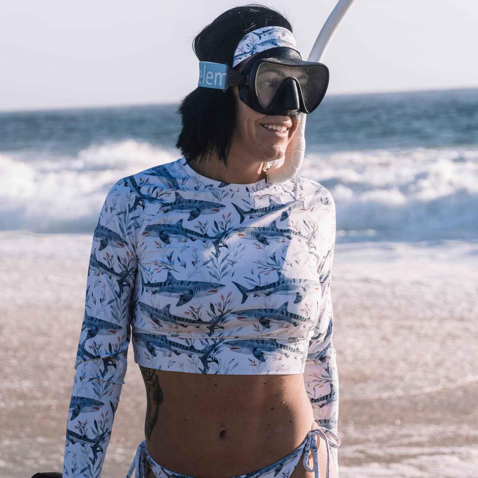 Tiger Shark Bloom Eco Cropped Rash Guard - 