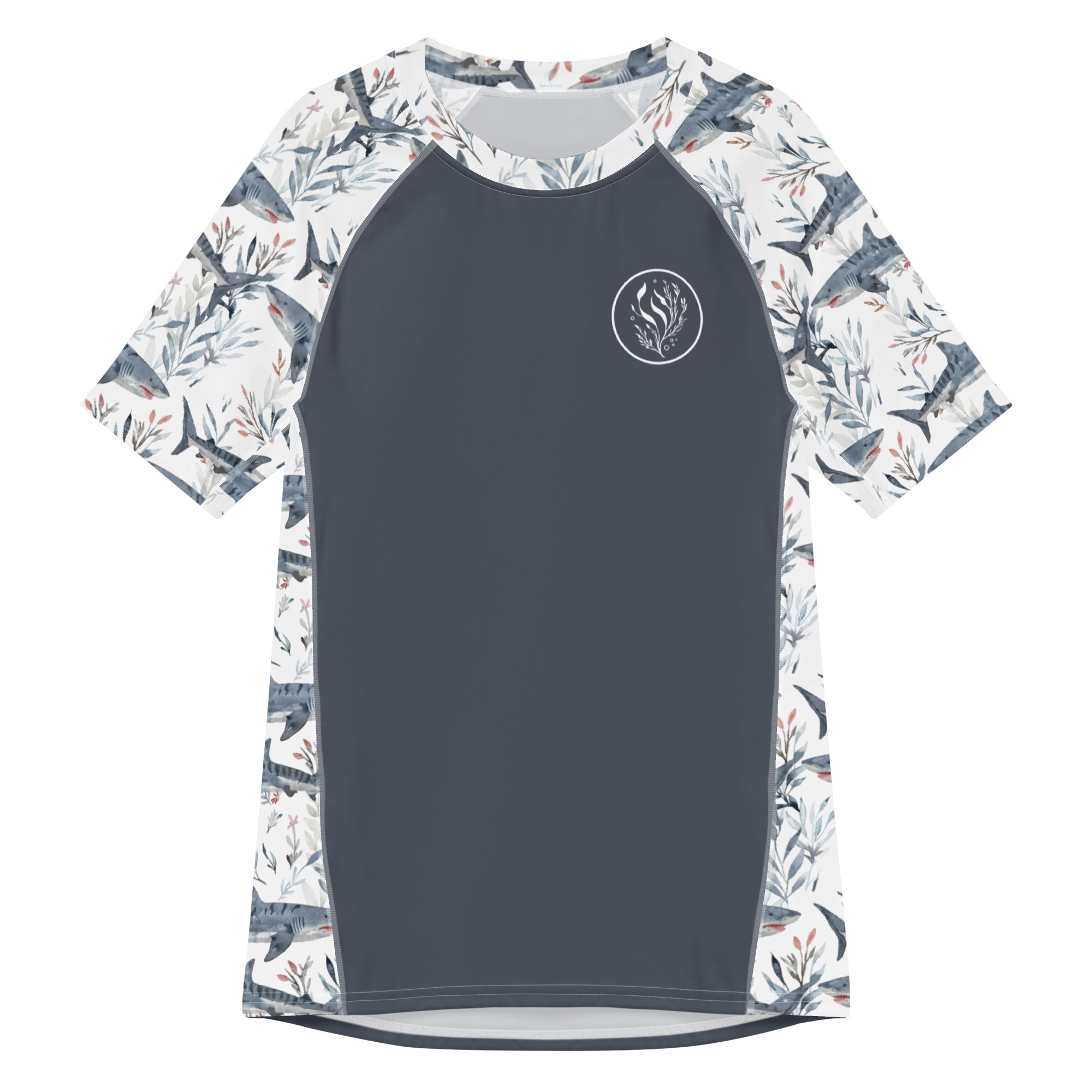 Tiger Shark Bloom Men’s Short Sleeve Swim Shirt -  - ["Men","Rash guard","shark","Tiger Shark Bloom"]