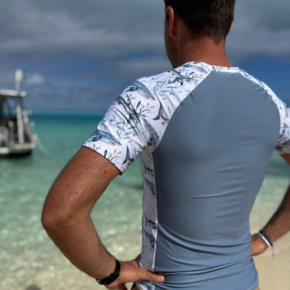 Tiger Shark Bloom Men’s Short Sleeve Swim Shirt - 