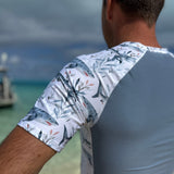 Tiger Shark Bloom Men’s Short Sleeve Swim Shirt -  - ["Men","Rash guard","shark","Tiger Shark Bloom"]