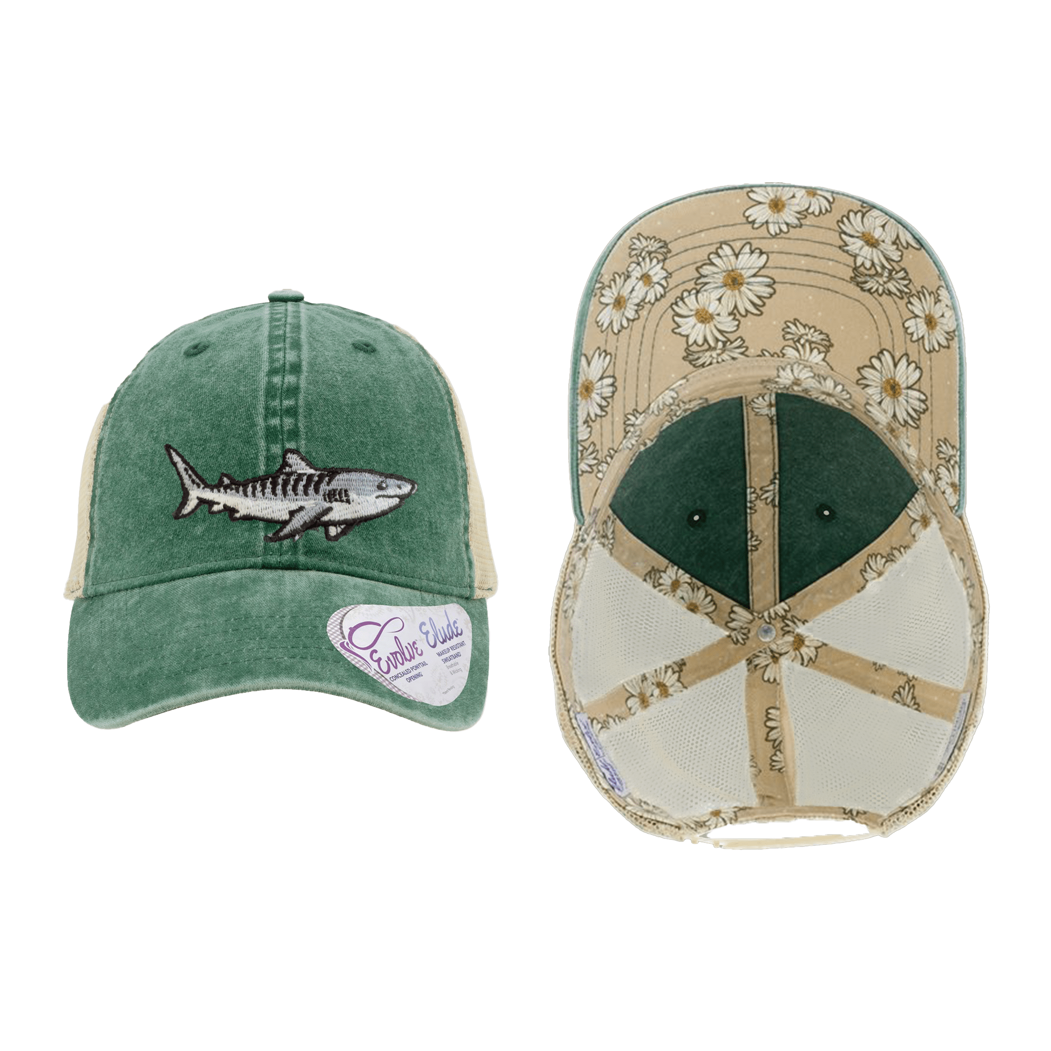 Tiger Shark Ponytail Mesh Cap -  - ["hat","shark","women"]