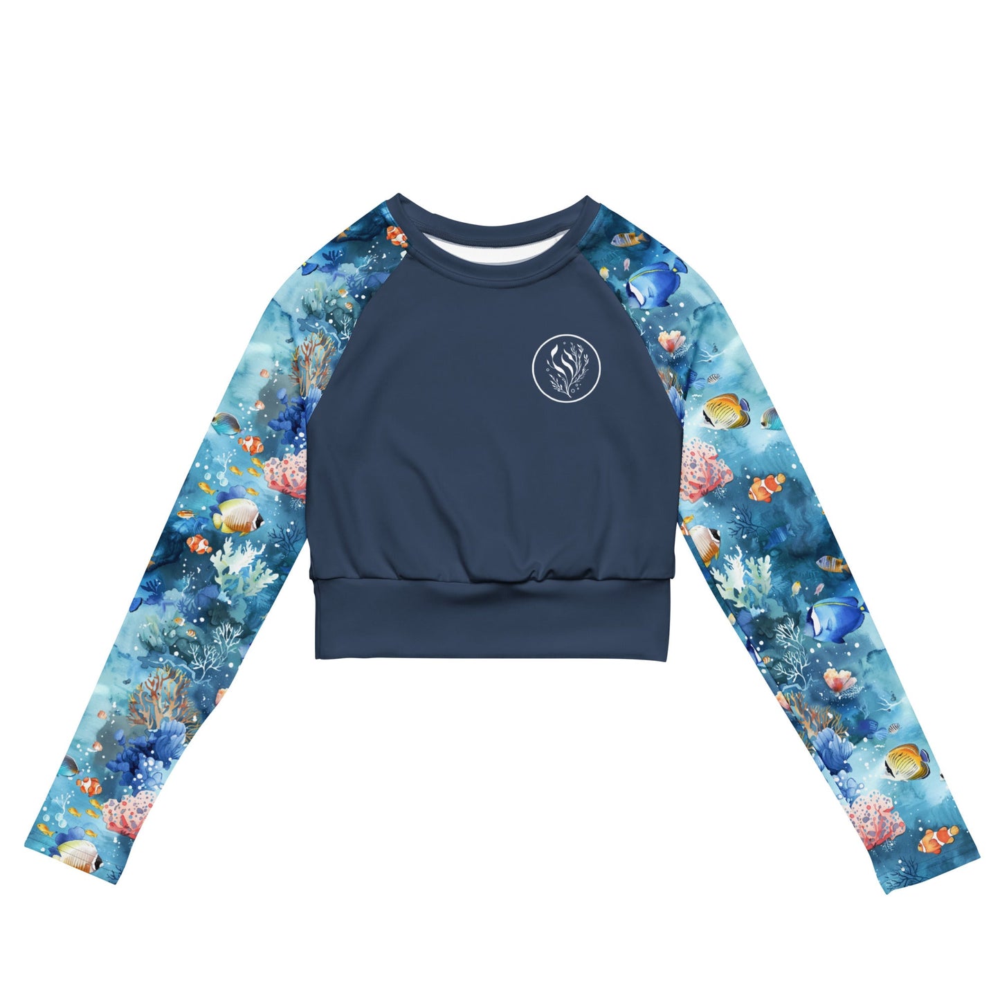 Tropical Reef Fish Eco Cropped Rash Guard Solid - 