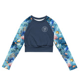 Tropical Reef Fish Eco Cropped Rash Guard Solid -  - ["coral","fish","rash guard","Tropical Reef Fish","women"]