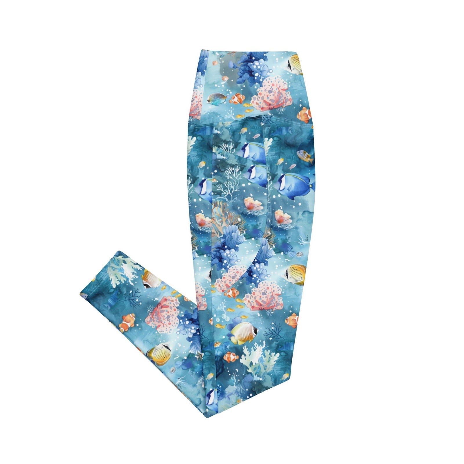 Tropical Reef Fish Eco Swim Leggings With Pockets - 