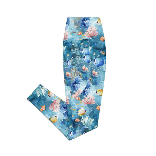 Tropical Reef Fish Eco Swim Leggings With Pockets - 
