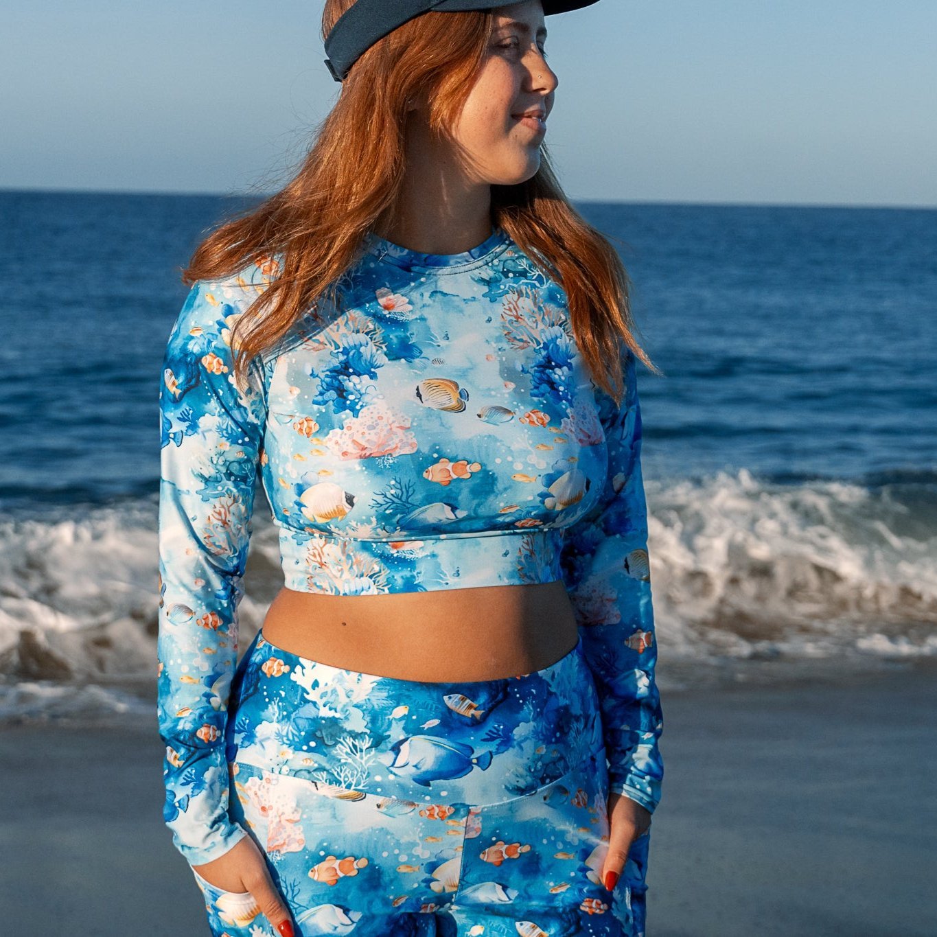 Tropical Reef Fish Eco Cropped Rash Guard - 