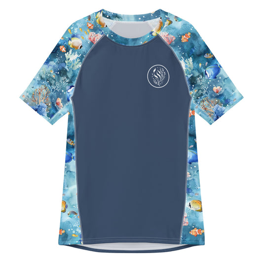 Tropical Reef Fish Men’s Short Sleeve Swim Shirt - 
