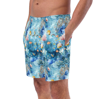 Tropical Reef Fish Men's Swim Trunks - 