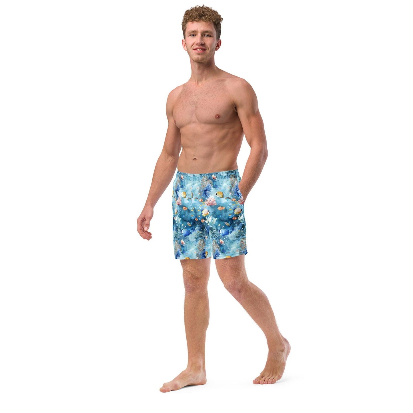 Tropical Reef Fish Men's Swim Trunks - 