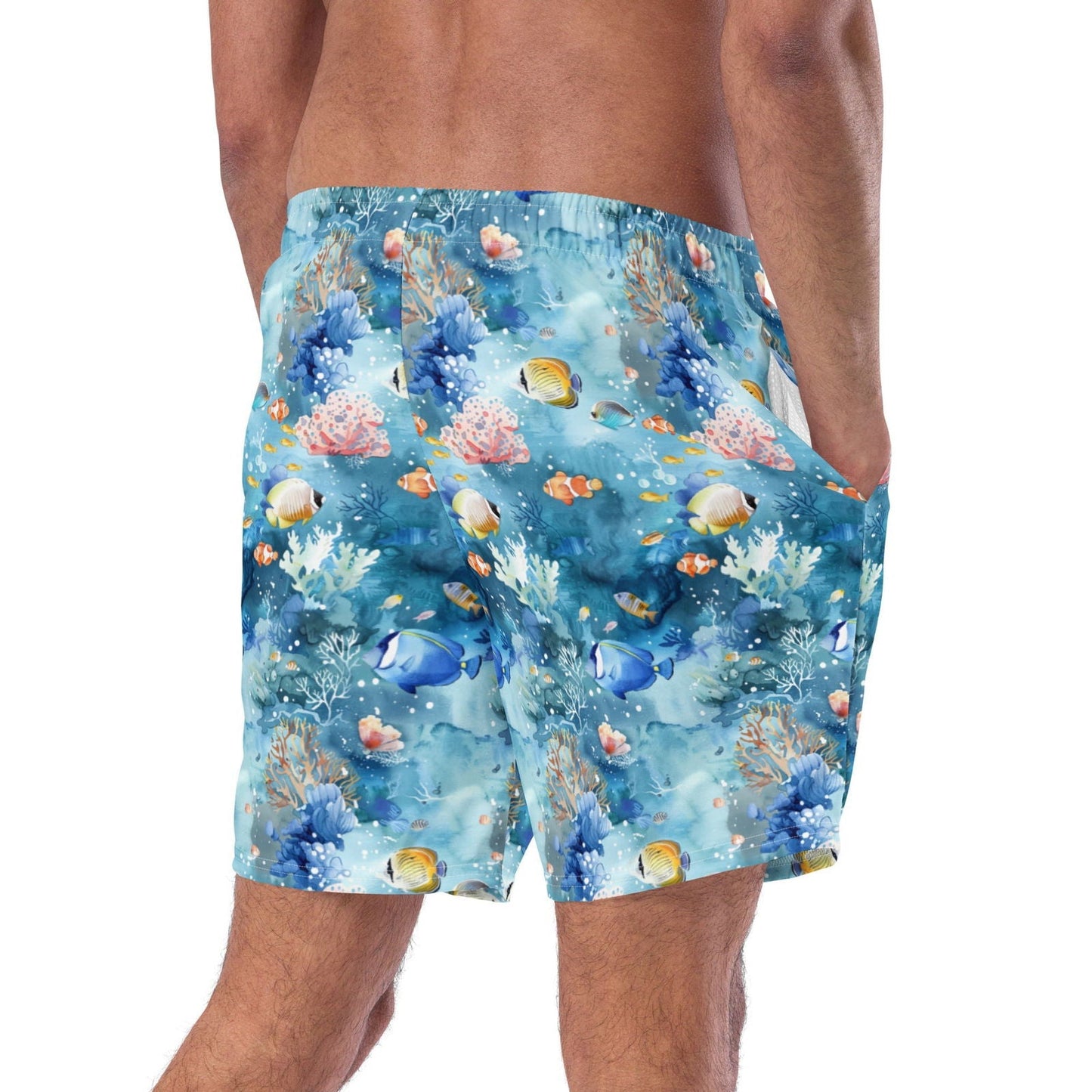 Tropical Reef Fish Men's Swim Trunks - 