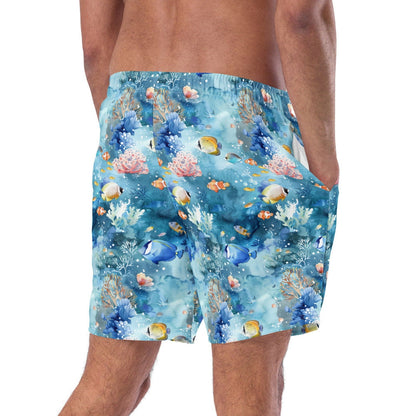 Tropical Reef Fish Men's Swim Trunks - 
