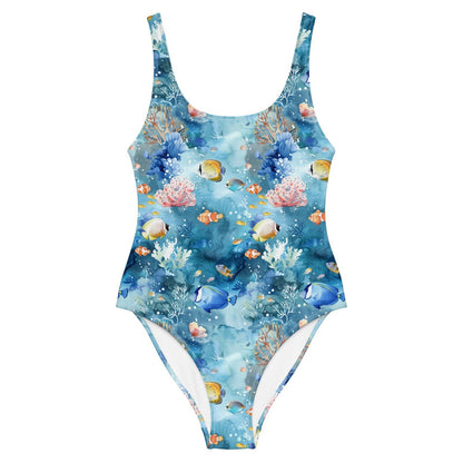 Tropical Reef Fish One-Piece Swimsuit - 